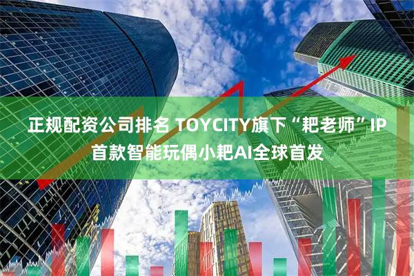 正规配资公司排名 TOYCITY旗下“耙老师”IP首款智能玩偶小耙AI全球首发