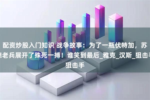 配资炒股入门知识 战争故事：为了一瓶伏特加，苏德老兵展开了殊死一搏！谁笑到最后_雅克_汉斯_狙击手